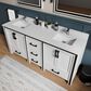 Lexora Home Ziva 72" Double Bathroom Vanity in White with 2 cm White Quartz Top and Rectangular Sinks, , large