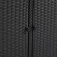 Hearth and Haven Patio Bar Cart with Glass Top and Storage Cabinet in Black, , large