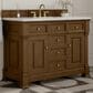 James Martin Vanities Brookfield 48" Single Bathroom Vanity in Honey Oak with 3 cm Arctic Fall Solid Surface Top and Rectangular Sink, , large