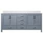 Lexora Home Jacques 60" Double Bathroom Vanity in Dark Grey with 2 cm White Cultured Marble Top and Rectangular Sinks, , large