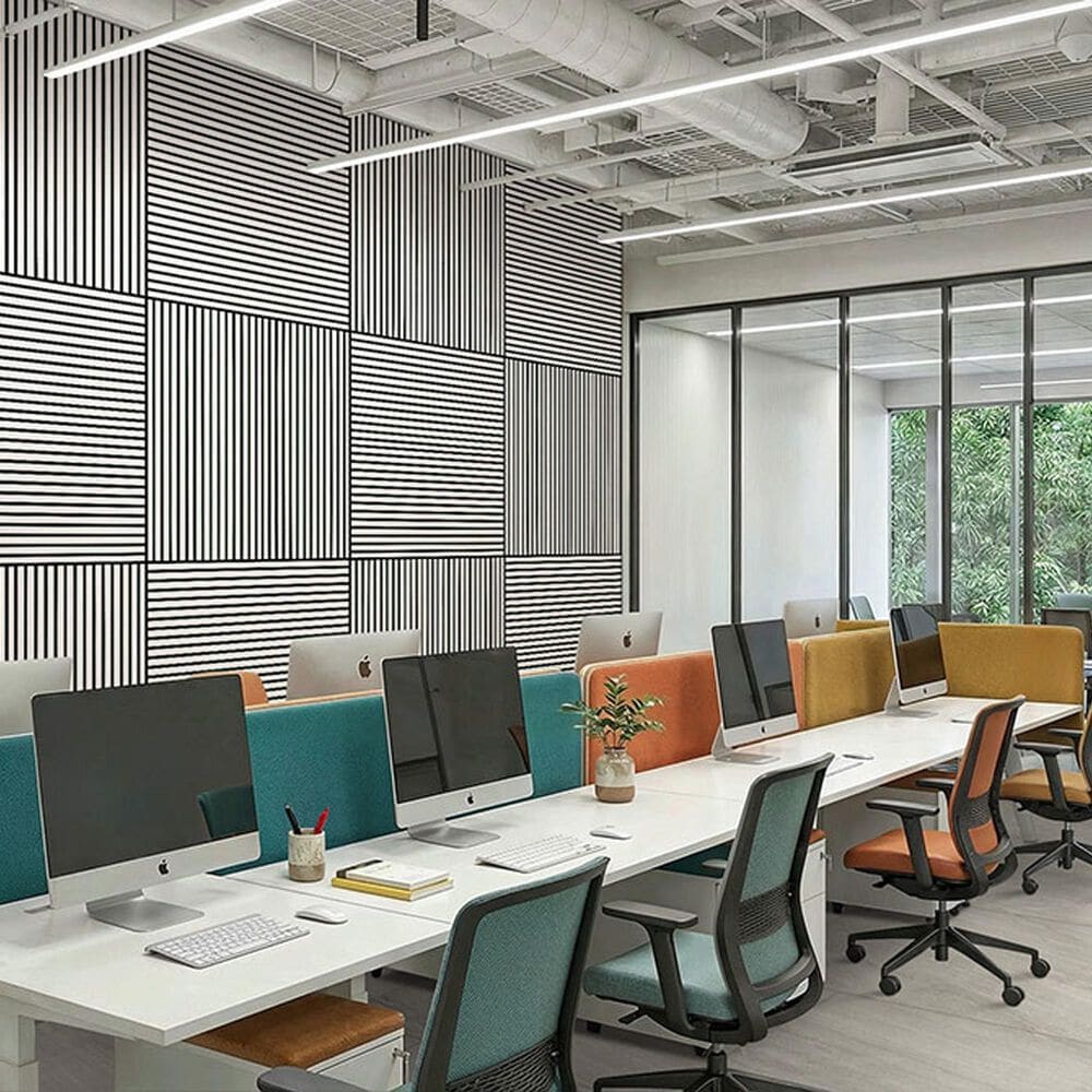 MS International Sonowood Fog 24" x 48" Acoustic Wood Slat Panels, , large