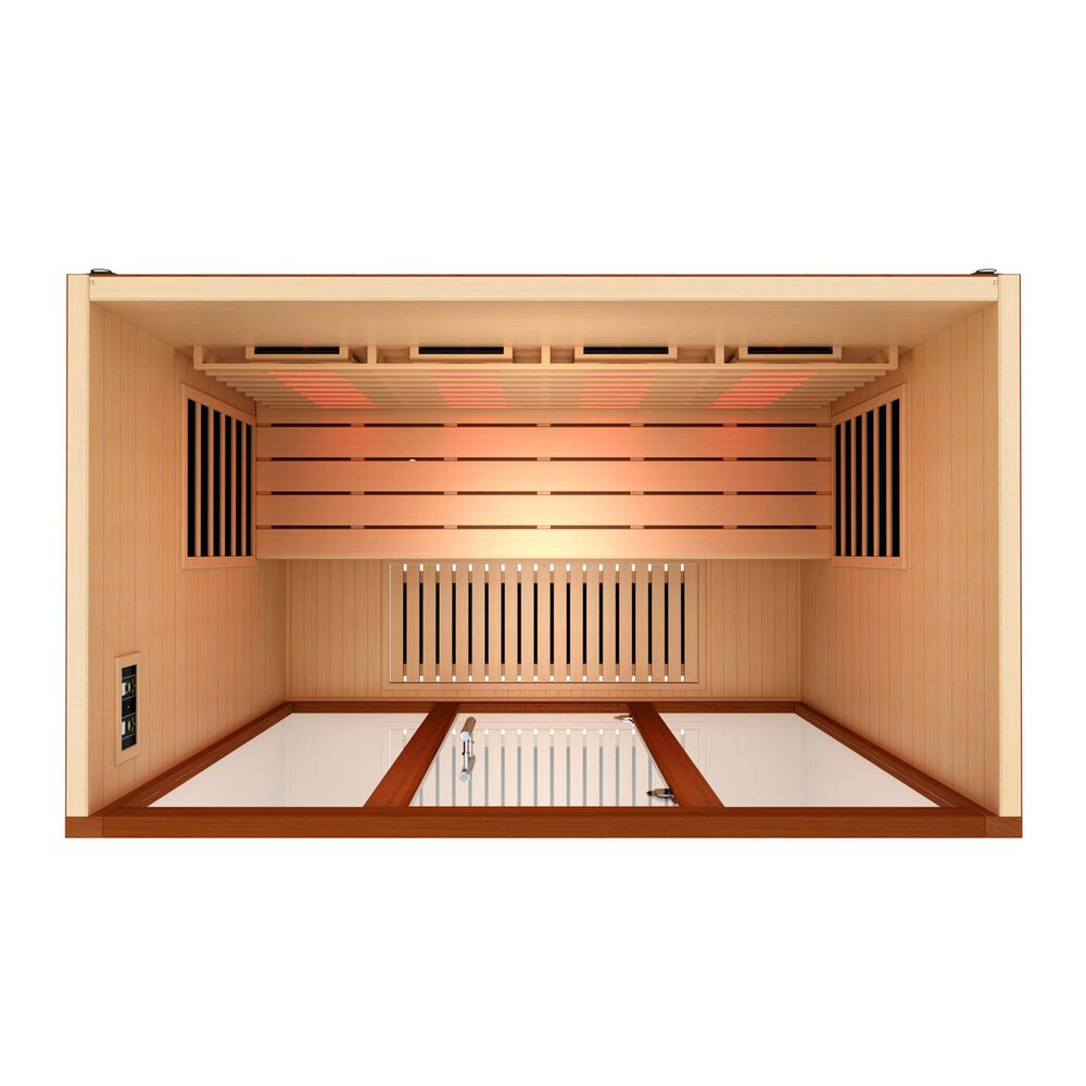 EZlife Vila Grande 4-Person Full Spectrum Near Zero EMF Far Infrared Sauna in Natural Hemlock, , large