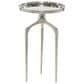 Maple and Jade 22" Round End Table with 3 Tripod Legs in Polished Silver, , large
