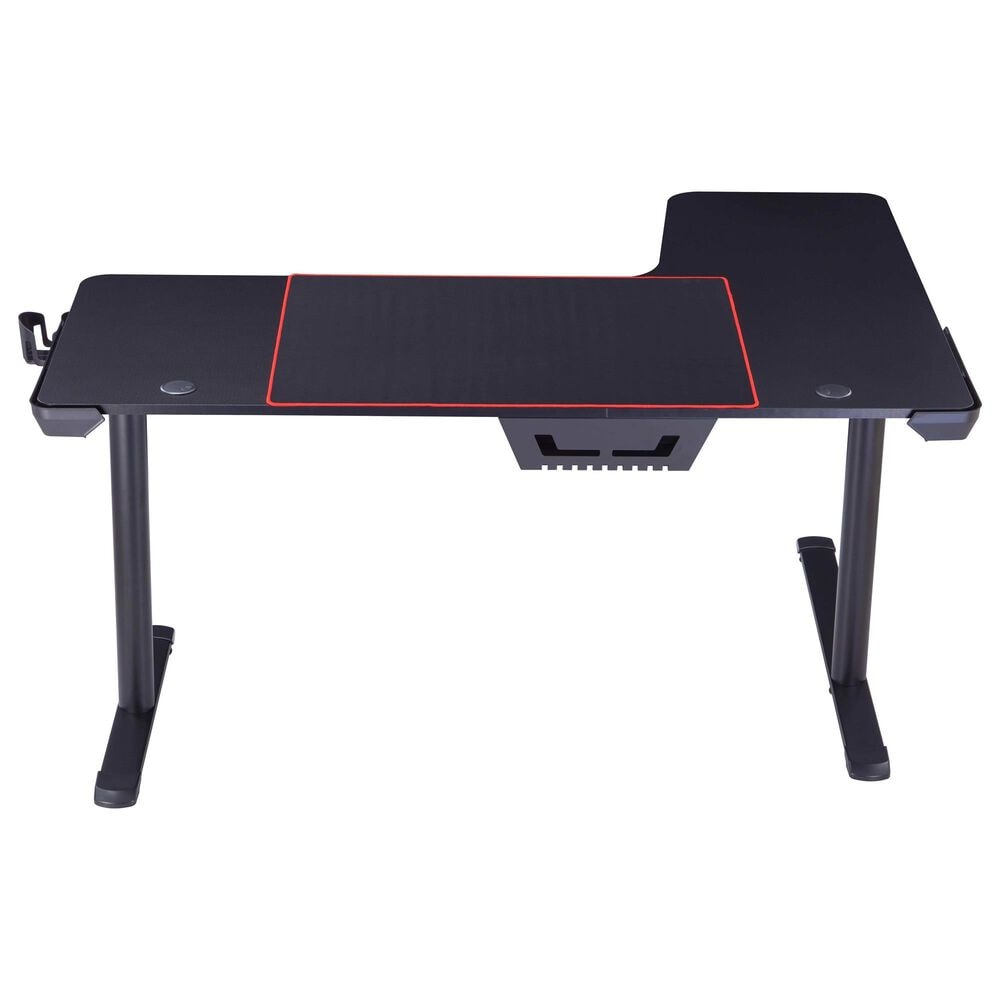 Furniture of America Whitfield Gaming Desk with USB in Black, , large