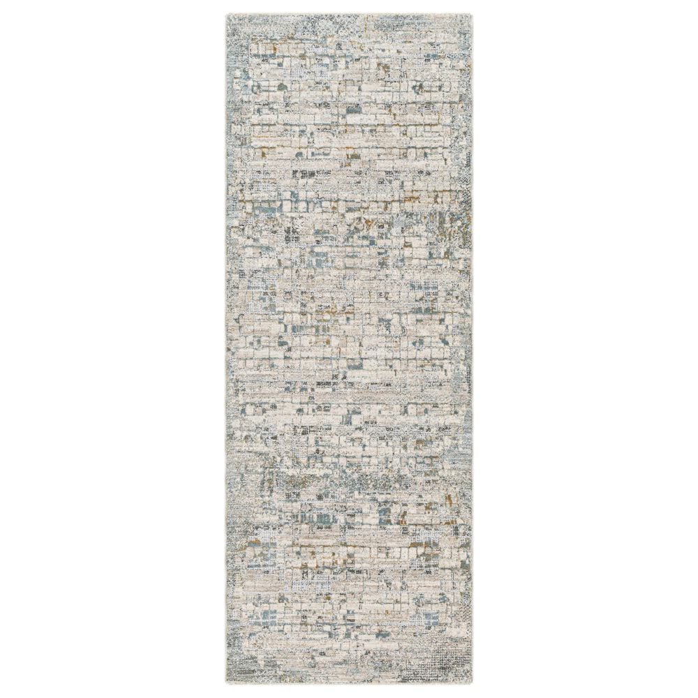 Surya Dresden Taupe, Off-White, Light Gray, Deep Teal, Dusty Sage, Ink Blue and Mustard 2"7" x 7"3" Runner, , large