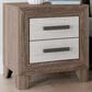 Ashley Sharnari 2-Drawer Nightstand in Warm Gray, Brown and Antique White, , large