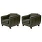Hydeline Fremont Leather Accent Chair in Forrest (Set of 2), , large