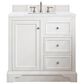James Martin Vanities De Soto 36" Single Bathroom Vanity in Bright White with 3 cm Arctic Fall Solid Surface Top and Rectangular Sink, , large