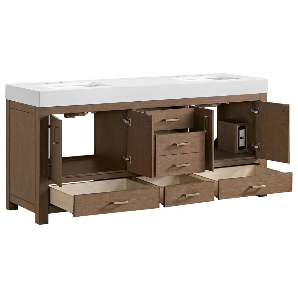37B Alanya 72" Double Bathroom Vanity in Walnut Drift with White Composite Stone Top, , large