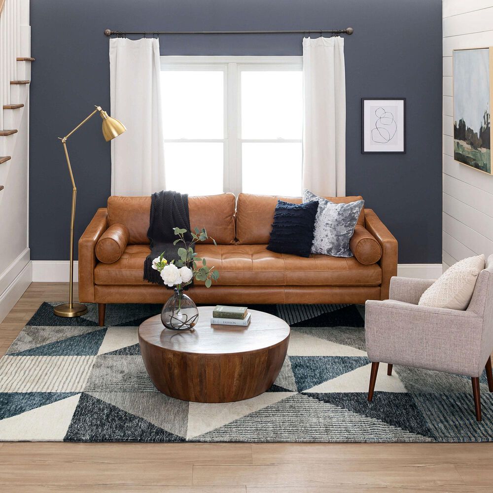 Drew and Jonathan Home Bowen Oblique 8&#39; x 10&#39; Blue Area Rug, , large