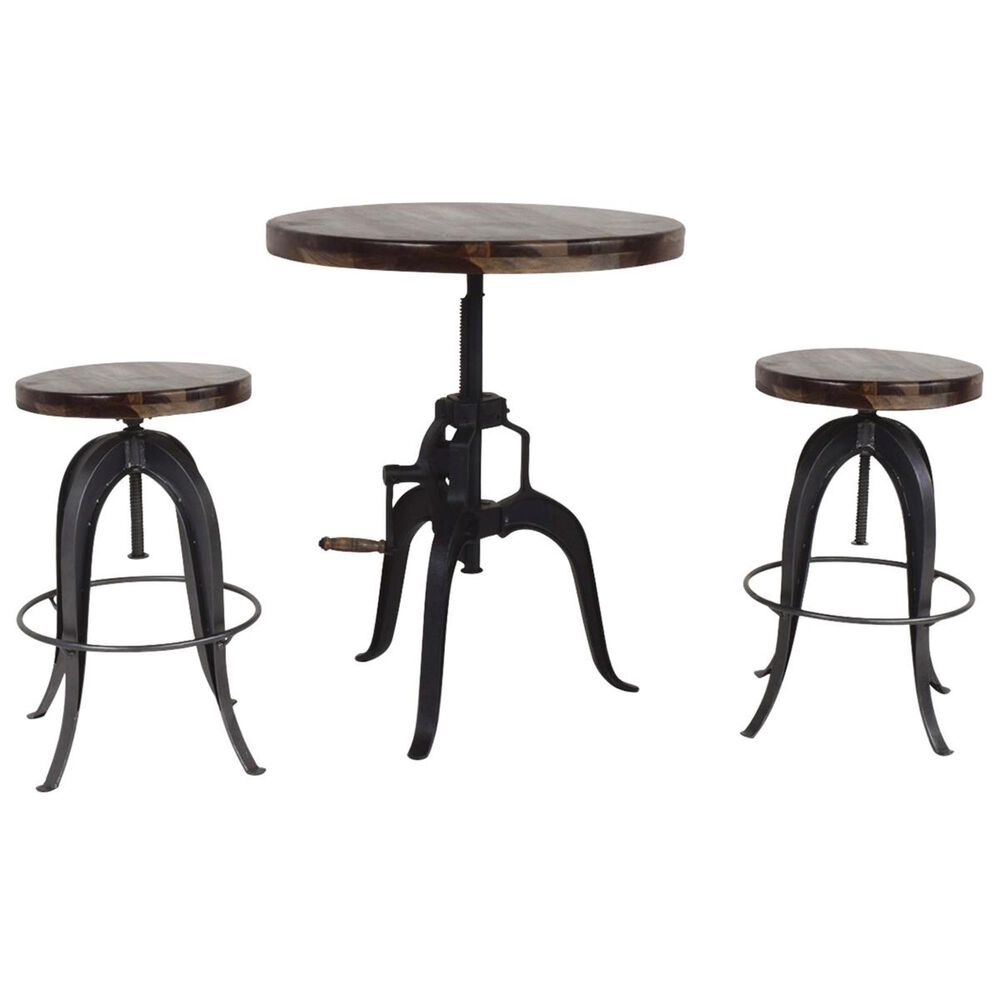 Crystal City Sparrow Crank Pub Table Set in Cocoa and Black, , large