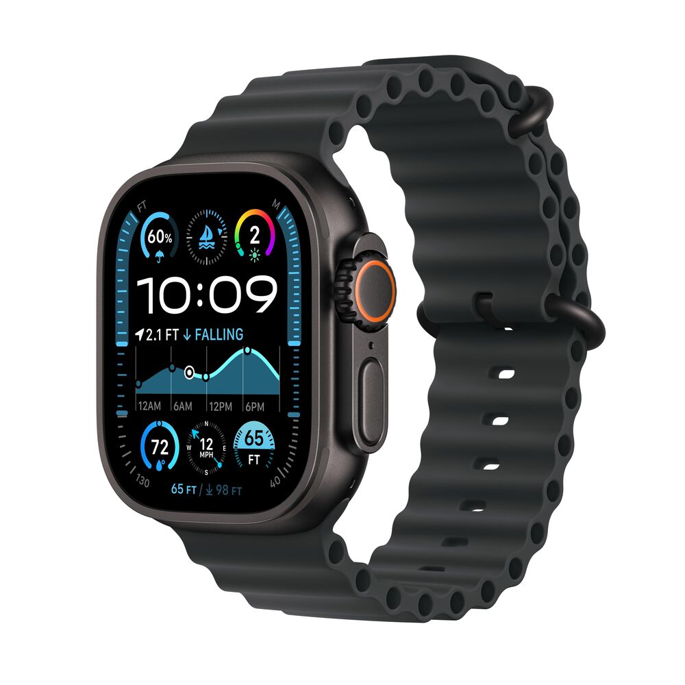 Apple Watch Ultra 2 GPS + Cellular 49mm Black Titanium Case with Black Ocean Band, , large
