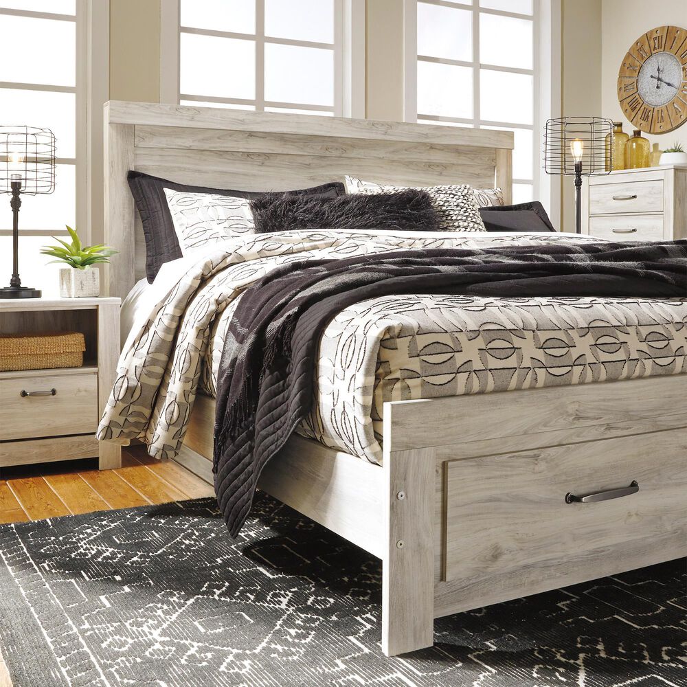 Ashley Bellaby King Storage Bed in Whitewash, , large