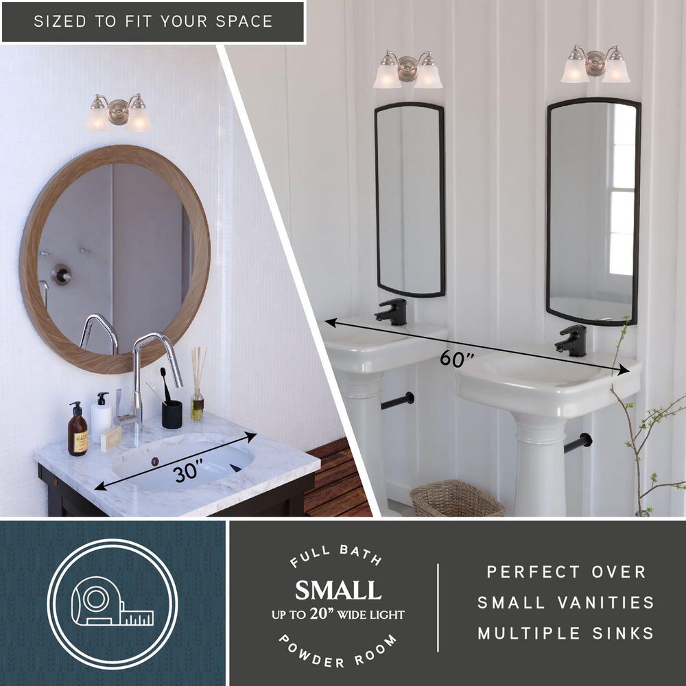 Vaxcel Standford 2-Light Bathroom Vanity in Brushed Nickel, , large