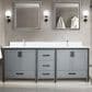 Lexora Home Ziva 84" Double Bathroom Vanity in Dark Grey with 2 cm White Cultured Marble Top and Rectangular Sinks, , large
