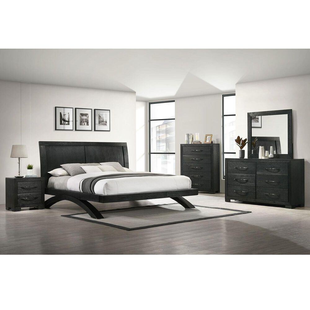 Mayberry Hill Allan 4-Piece Full Platform Bedroom Set in Black, , large