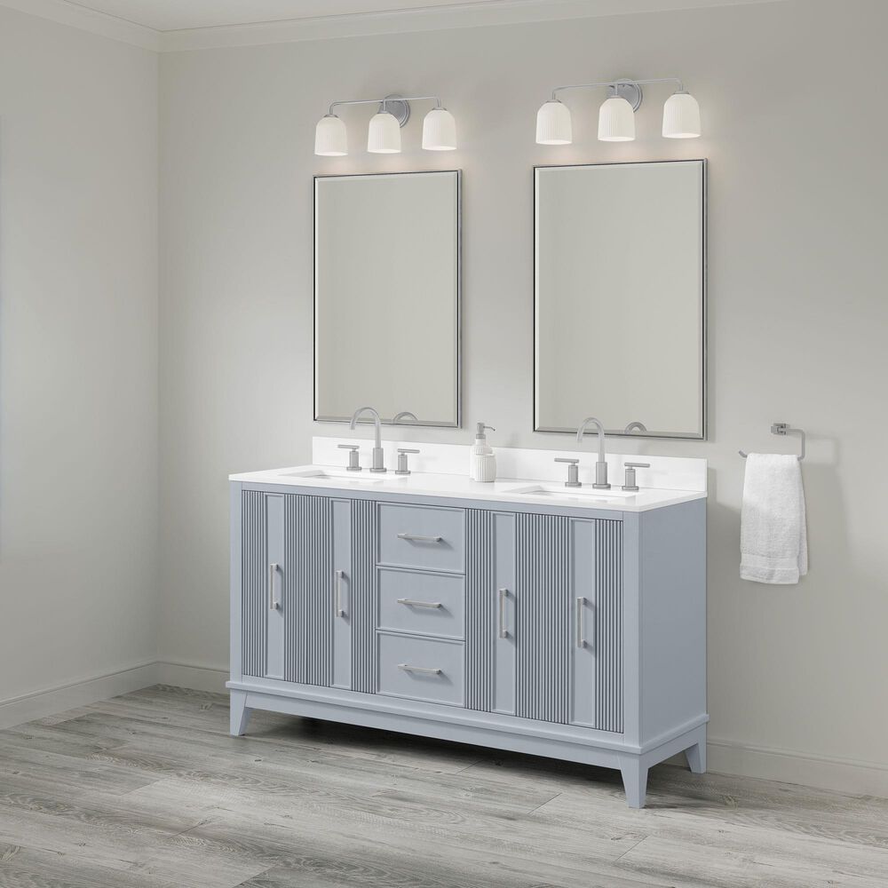 37B Fenwick 60" Double Bathroom Vanity in Soft Blue with Glossy White Composite Stone Top and Backsplash, , large