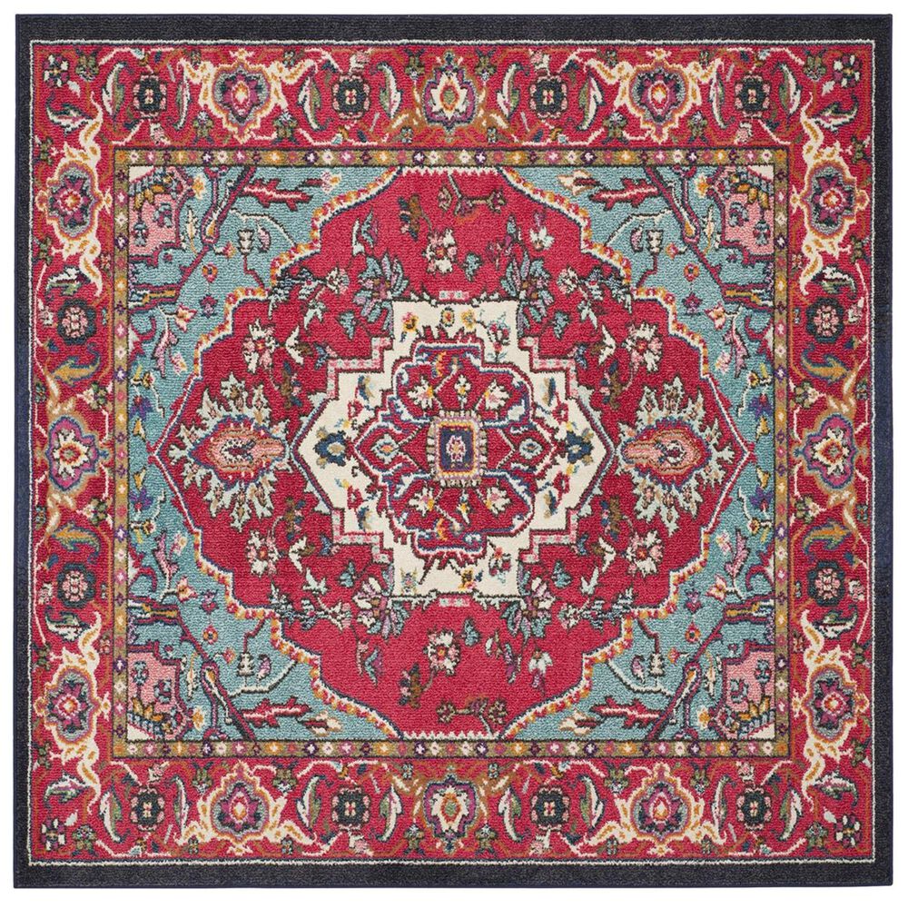 Safavieh Monaco MNC207C-5SQ 5" Square Red/Turquoise Area Rug, , large