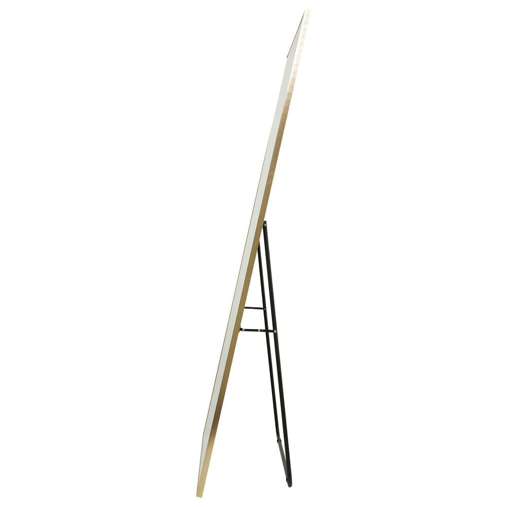 Maple and Jade Floor Mirror with Stand in Gold, , large