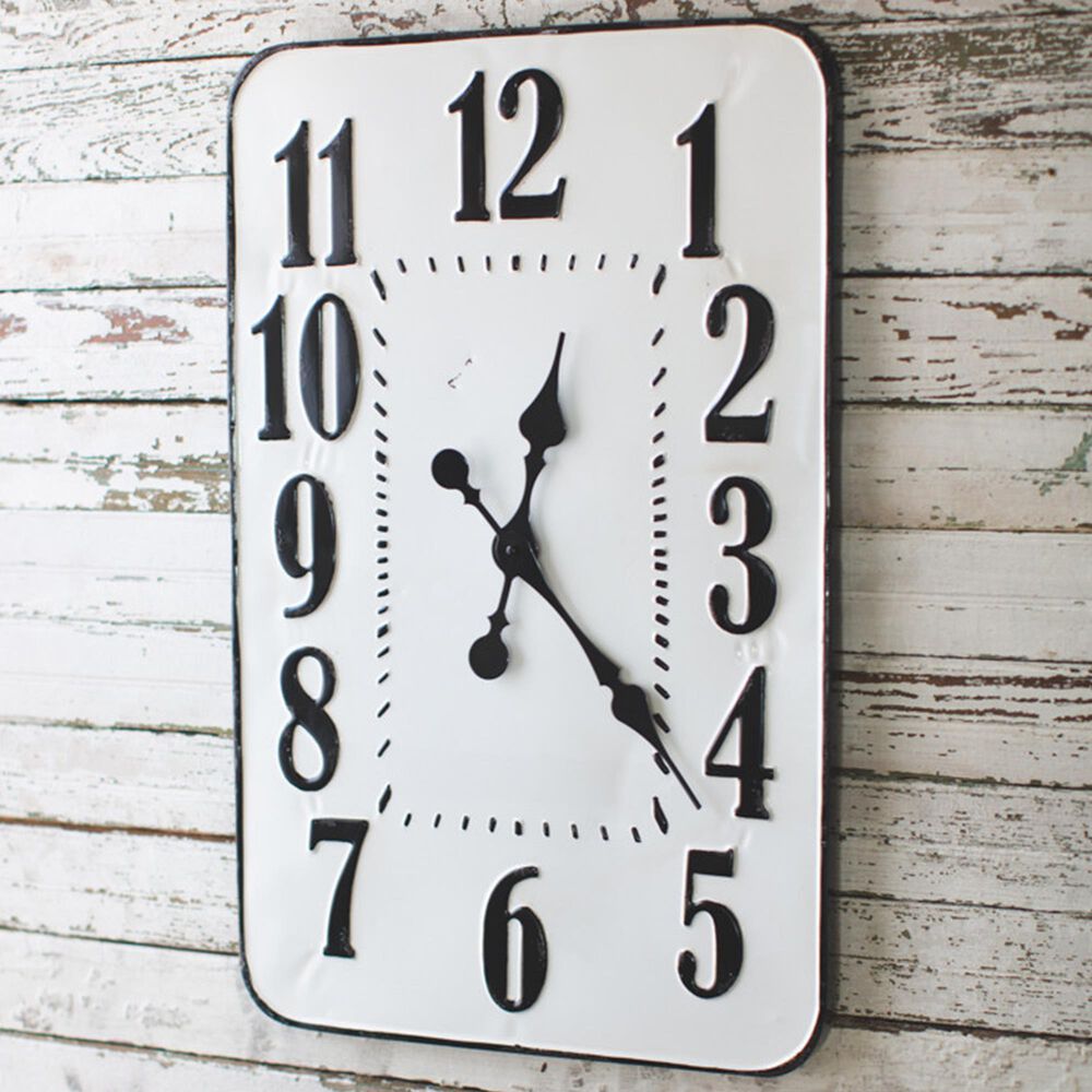 Kalalou Large Rectangle Wall Clock, , large