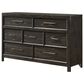 Crown Mark Ethel 5 Piece Queen Bedroom Set in Dark Brown, , large