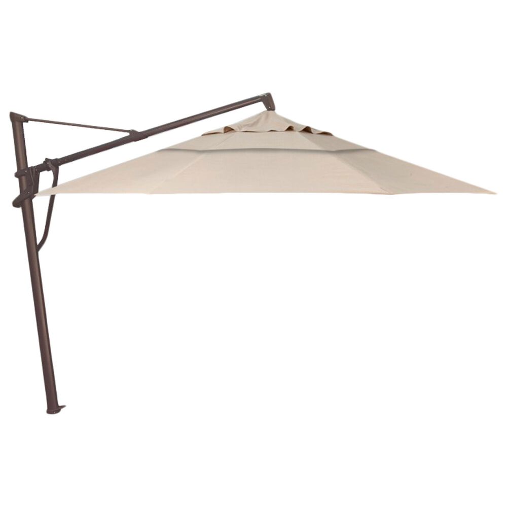 Garden Party 13" Champagne Cantilever Umbrella in Bronze Frame with Stand, , large