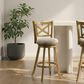 Armen Living Kodi Swivel Bar Height Stool with Static Gray in Sepia Brown, , large