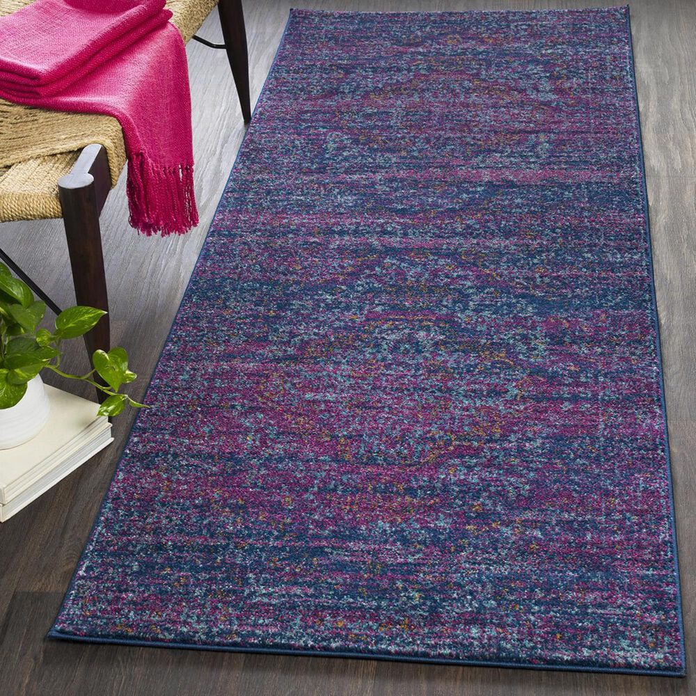 Surya Harput HAP-1003 2&#39;7&quot; x 7&#39;3&quot; Teal, Blue and Garnet Runner, , large