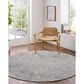 Surya Brunswick Light Gray, Cream, Charcoal, Mustard and Blue 6"7" Round Area Rug, , large