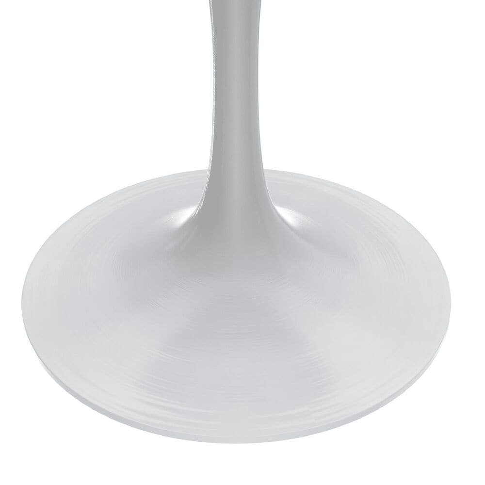 Leisuremod LeisureMod Verve Collection 27 Round Dining Table, White Base with Sintered Stone Black Top, , large