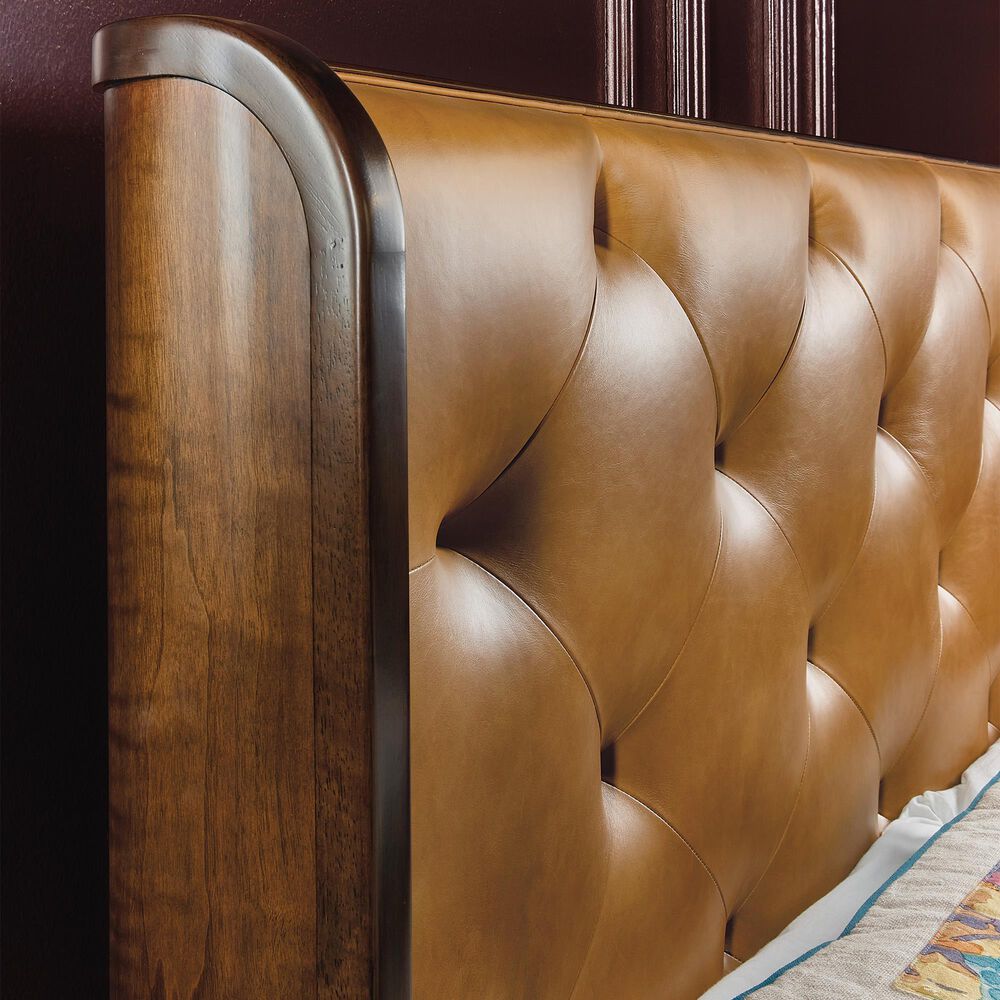 Hooker Furniture Archives King/California King Upholstered Headboard in Classic Walnut, , large
