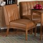 Baxton Studio Daymond Side Chair with Tan Faux Leather in Walnut Brown, , large