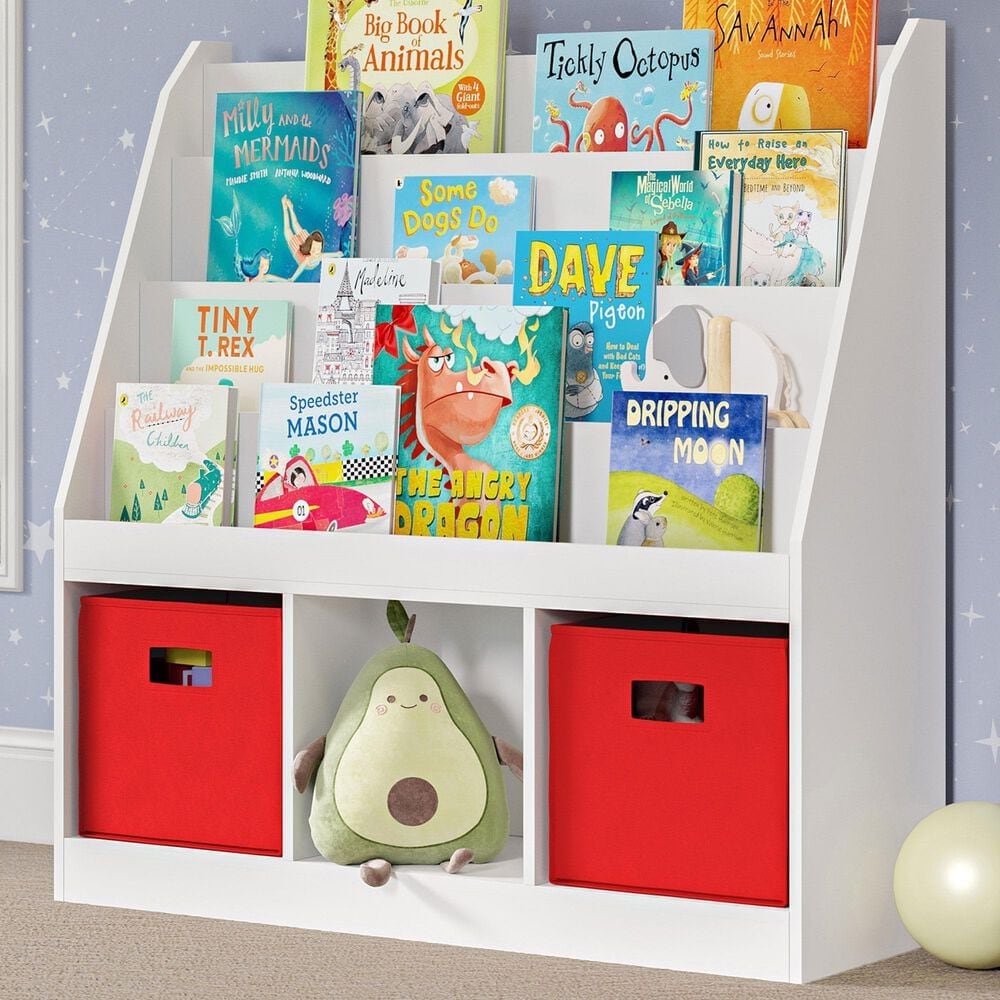 RiverRidge Home 3-Cubby Kid Book Rack in White, , large