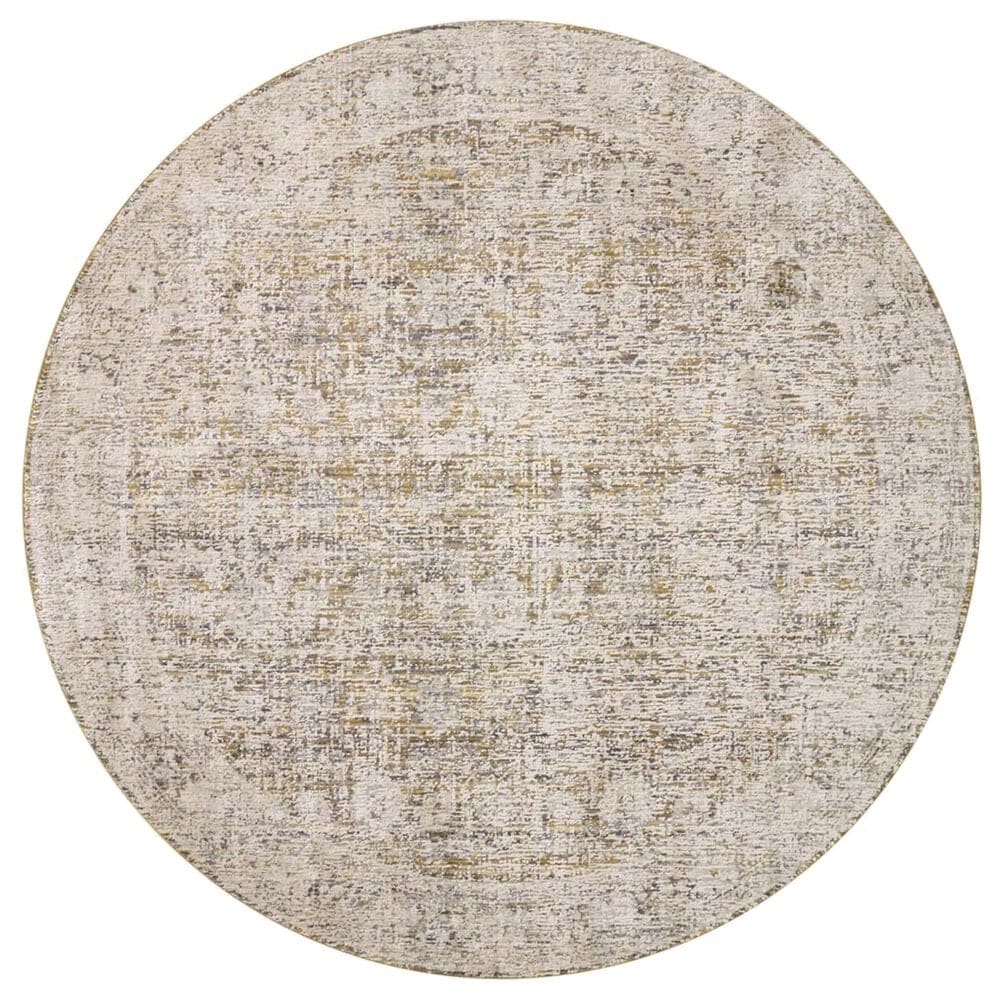 Amber Lewis x Loloi Alie 5"3" Round Gold and Beige Area Rug, , large