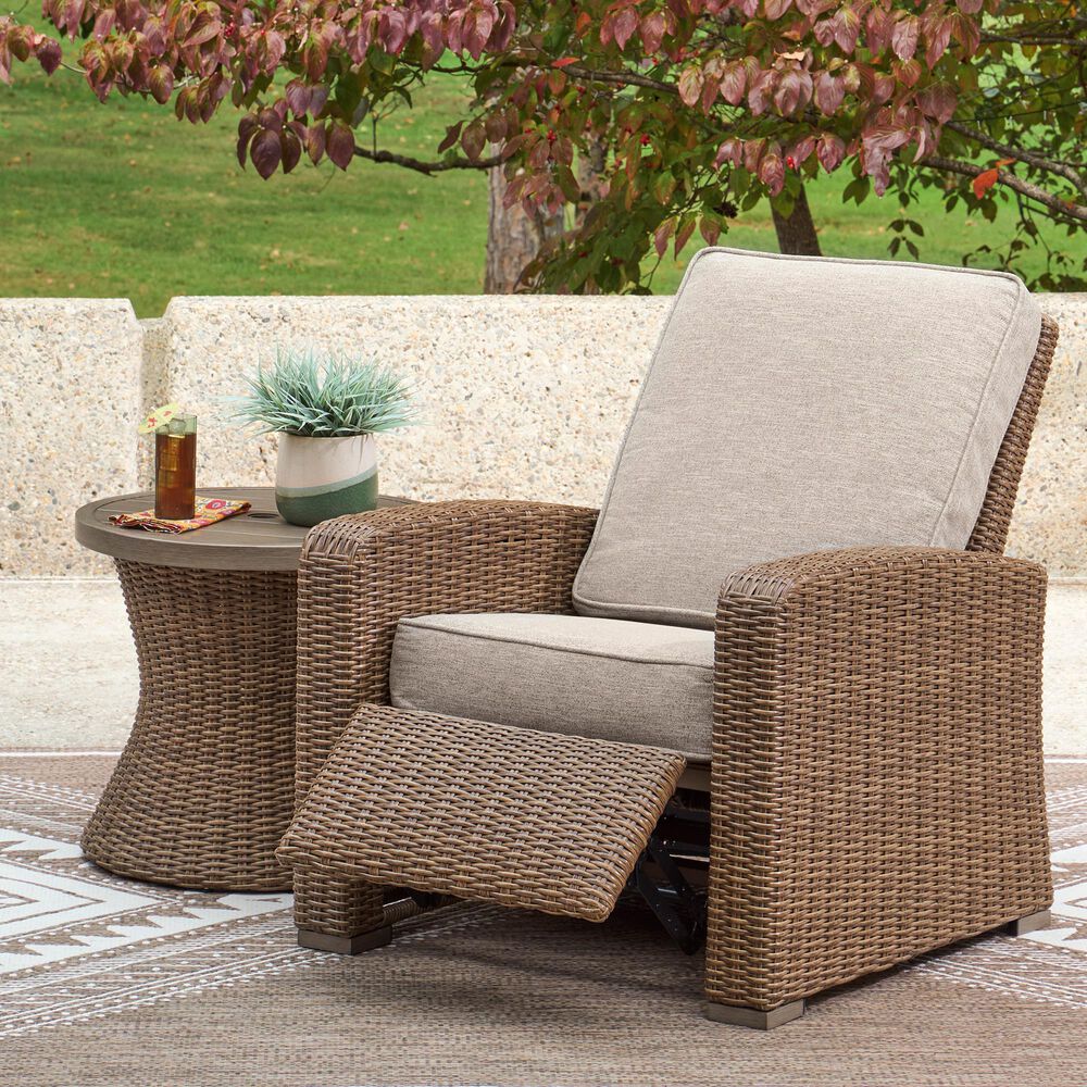 Ashley Laguna Heights Patio Push Back Recliner in Beige, , large