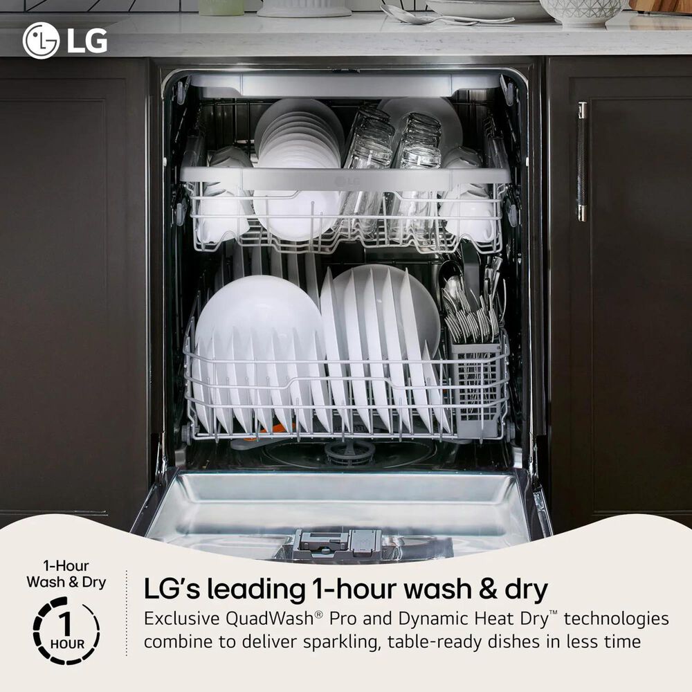 LG 24" Built-In Pocket Handle Dishwasher with 3rd Rack in PrintProof Stainless Steel, , large
