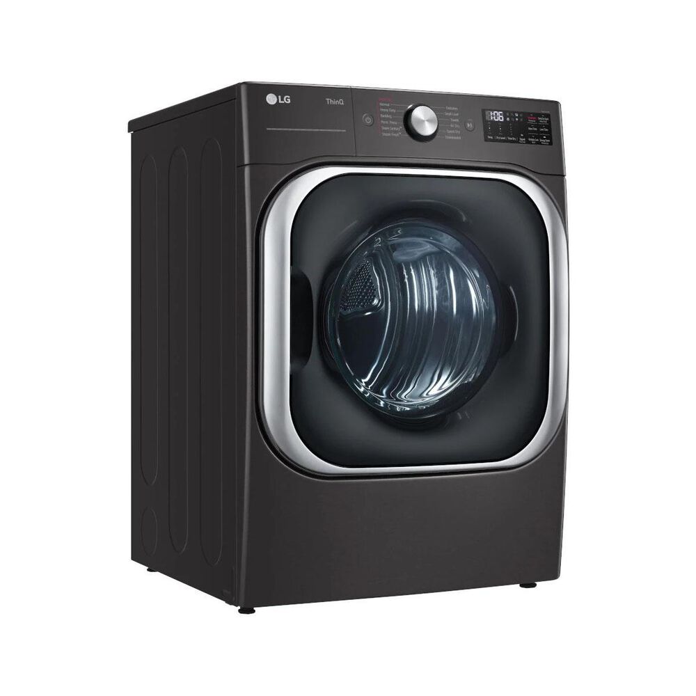 LG 5.2 Cu. Ft. Smart Front Load Washer and 9 Cu. Ft Electric Dryer in Black Steel, , large