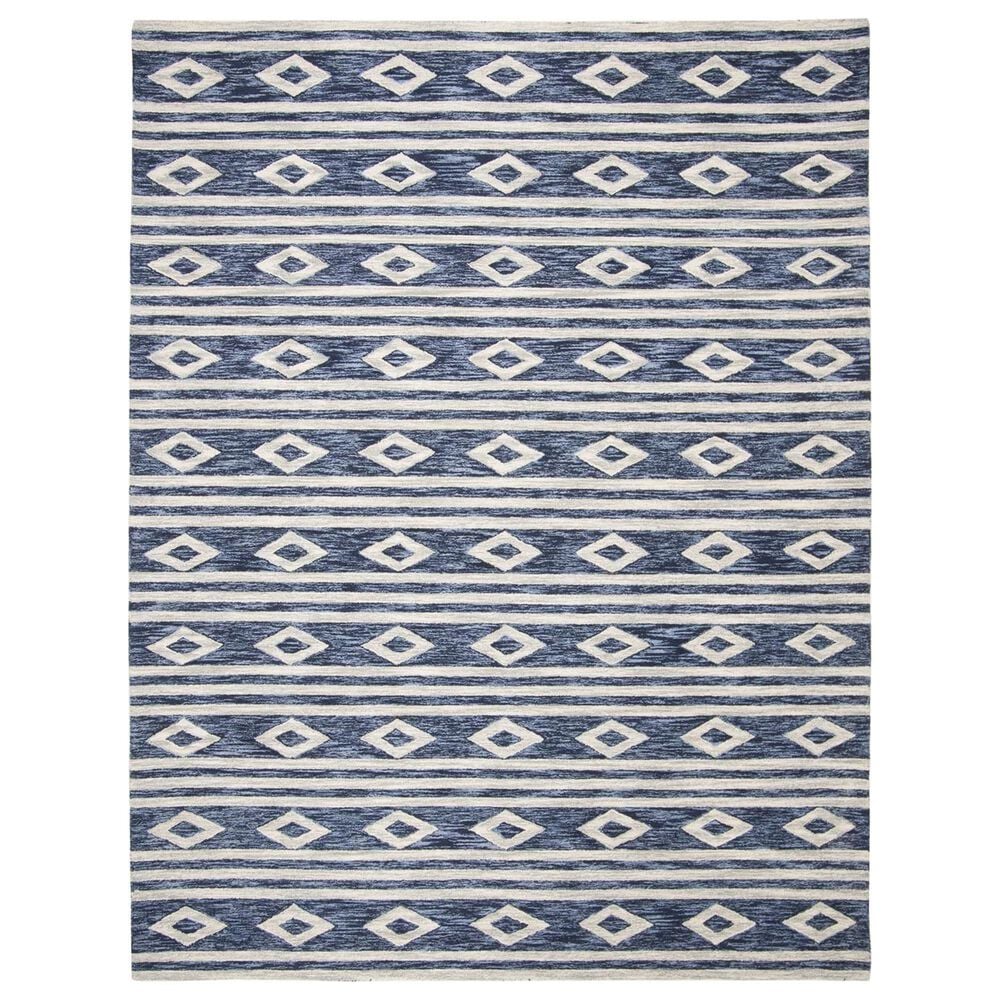 Safavieh Micro-Loop MLP153N 8" x 10" Navy and Ivory Area Rug, , large