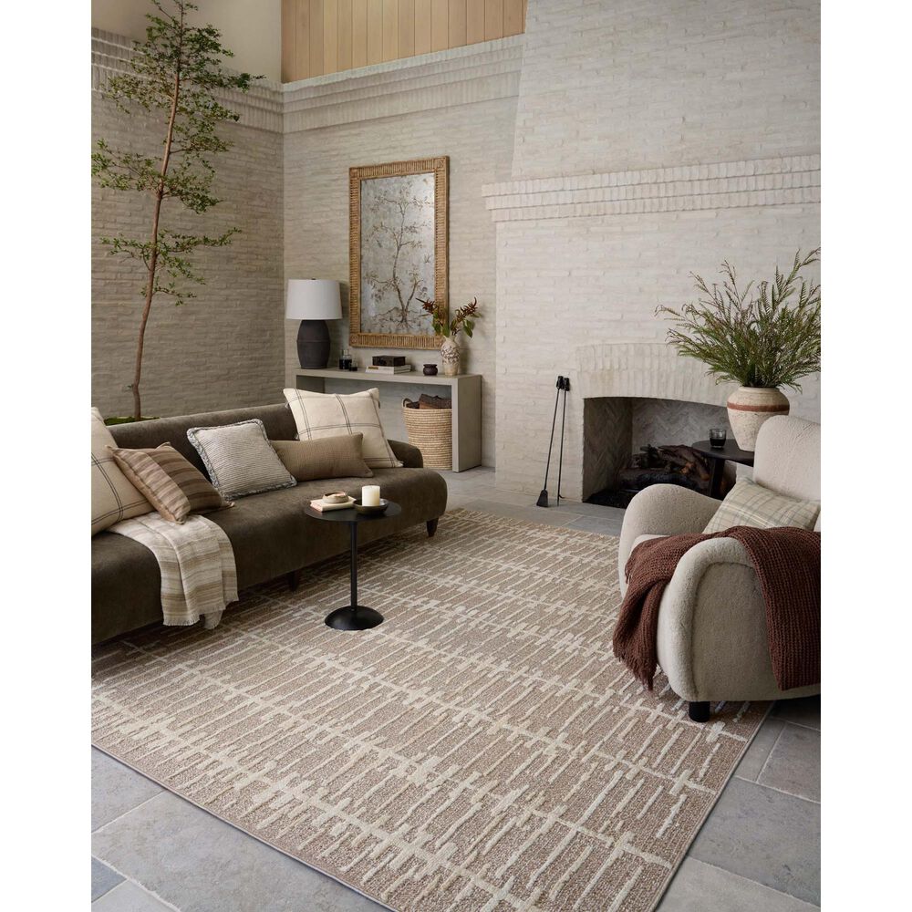 Amber Lewis x Loloi Bexley Taupe and Natural 6'6" x 9'3" Area Rug, , large