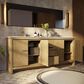 Lexora Home Lafarre 80" Double Bathroom Vanity in Rustic Acacia with 2 cm White Quartz Top and Rectangular Sinks, , large