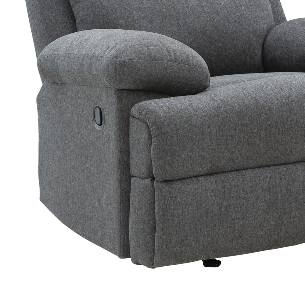 Ashley Side-Swipe Manual Rocker Recliner in Charcoal, , large