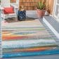 Safavieh Barbados Abstract Sunset 8" x 10"5" Light Blue and Pink Indoor/Outdoor Area Rug, , large