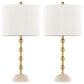 LumiSource Malibu Table Lamp with Off-White Shade in Gold (Set of 2), , large