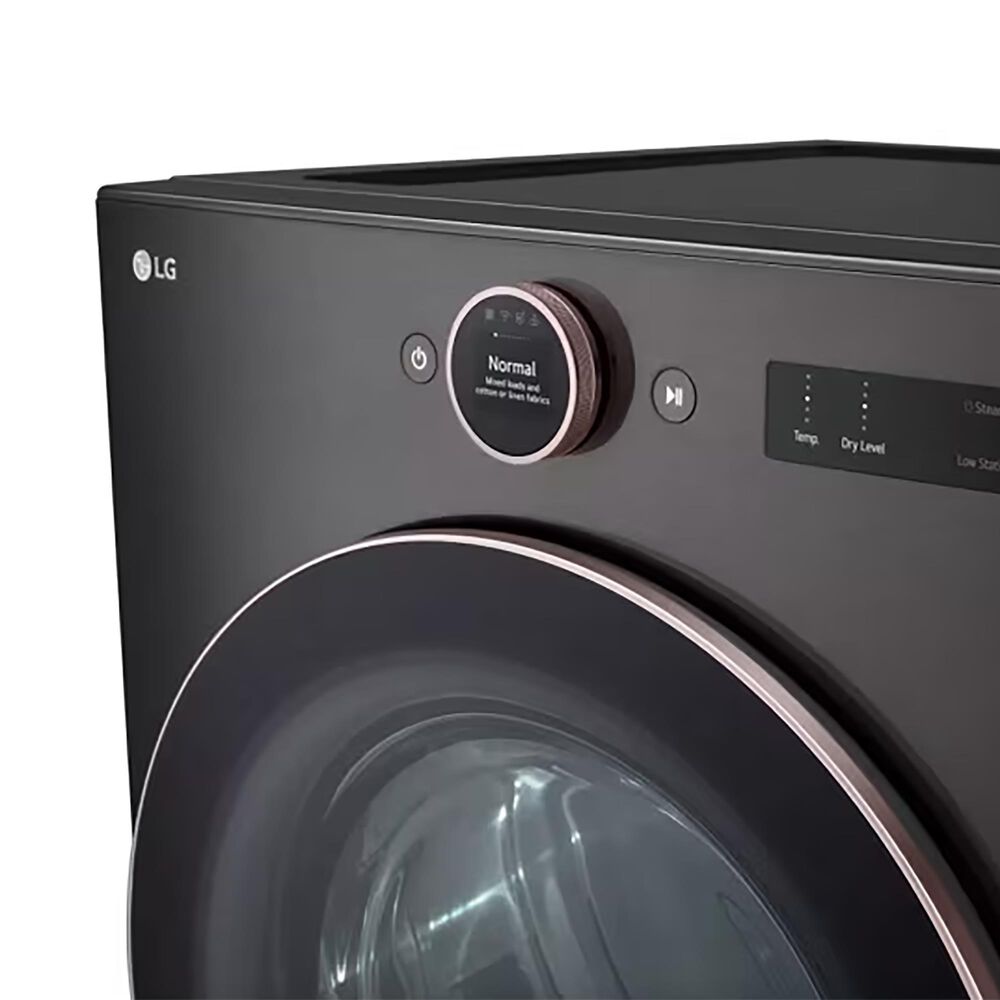 LG 5 Cu. Ft. Front Load Washer and 7.4 Cu.Ft. Electric Dryer Laundry Pair with Pedestal in Black Steel, , large