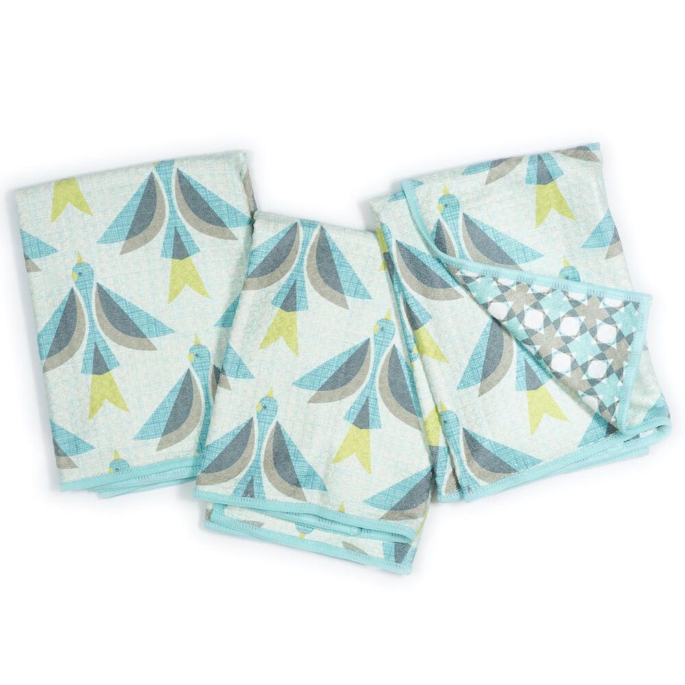 Once Again Home Sparrow Reversible Mighty Mini Towel in Sparrow Blue &#40;Set of 3&#41;, , large