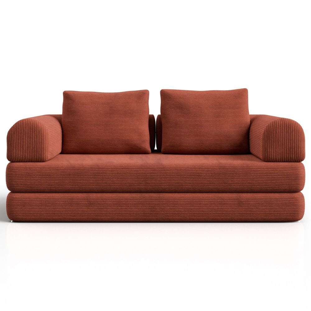 Furniture of America Ellis Stationary Modular Customizable Space-Saving Sofa in Rustic Brown, , large