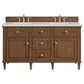 James Martin Vanities Lorelai 60" Double Vanity in Mid-Century Walnut with 3 cm Lime Delight Quartz Top, , large
