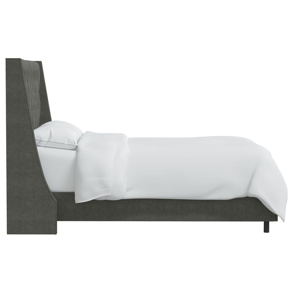 Skyline Furniture Queen Wingback Bed in Zuma Charcoal, , large