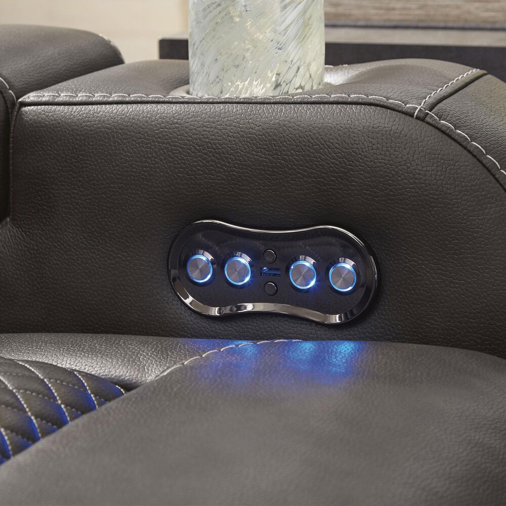 Ashley Fyne-Dyme Power Reclining Sofa in Shadow, , large