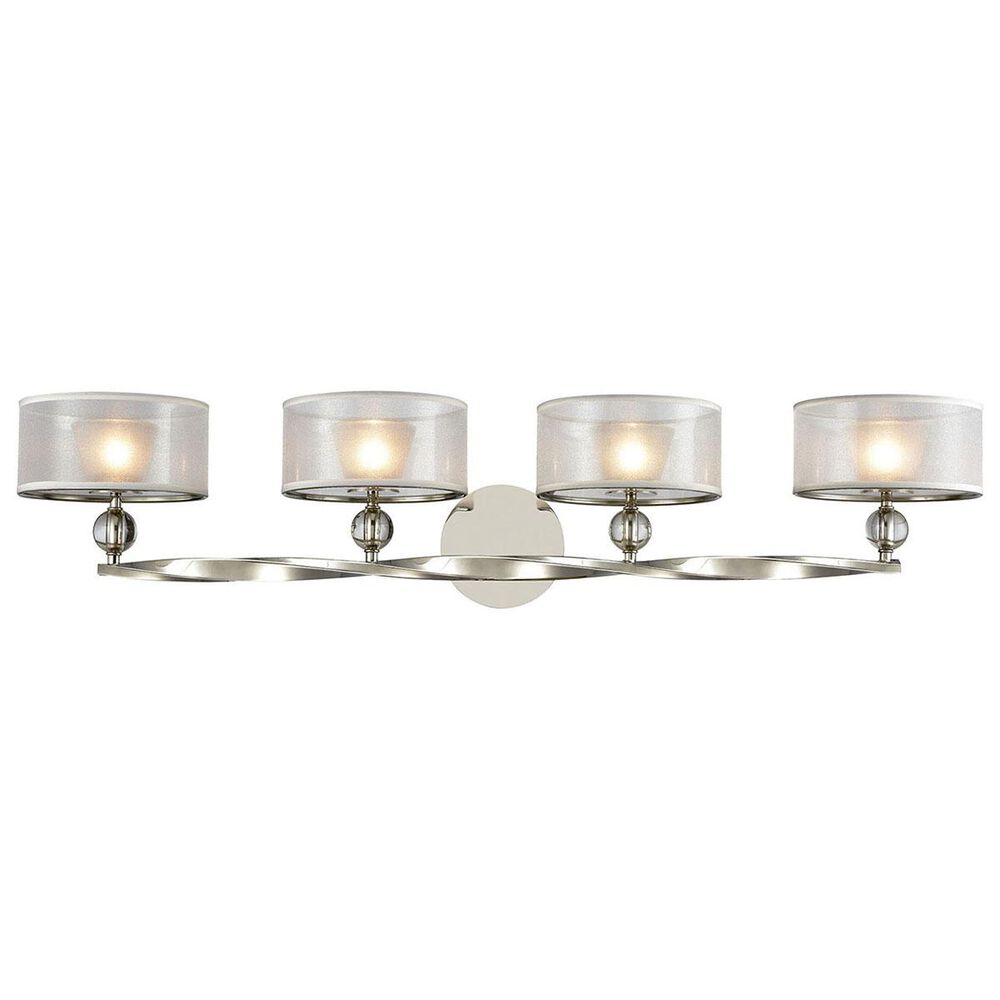 Stein World Corisande 4-Light Vanity In Polished Nickel With Silver Organza Shades, , large